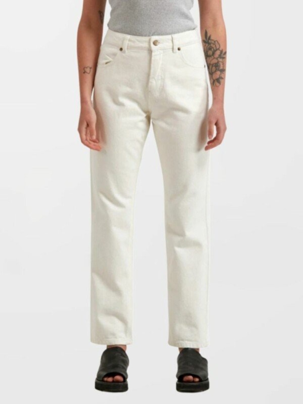 AFENDS Women’s Violet Organic Cotton Denim Straight Leg Jeans 26/4 Off White